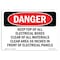 Signmission OSHA Sign, 7" Height, 10" Width, Rigid Plastic, Keep Top Of All Electrical Boxes Clear Of, Landscape OS-DS-P-710-L-2288 - alternate 1
